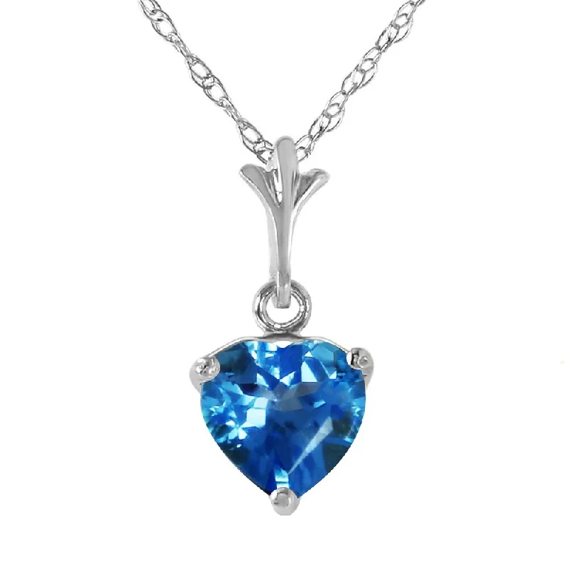 Thin-line necklaces-1.15 Carat 14K White Gold Lafayette Blue Topaz Necklace