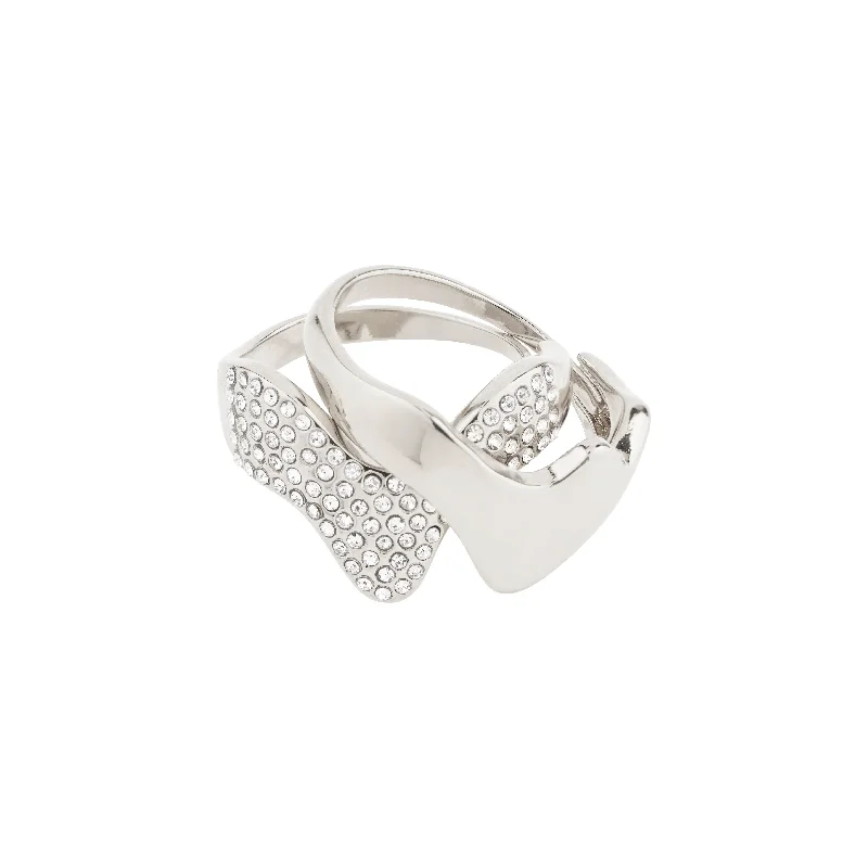 Pure style rings-Pure style rings-CONNECT 2-in-1 set crystal ring silver-plated