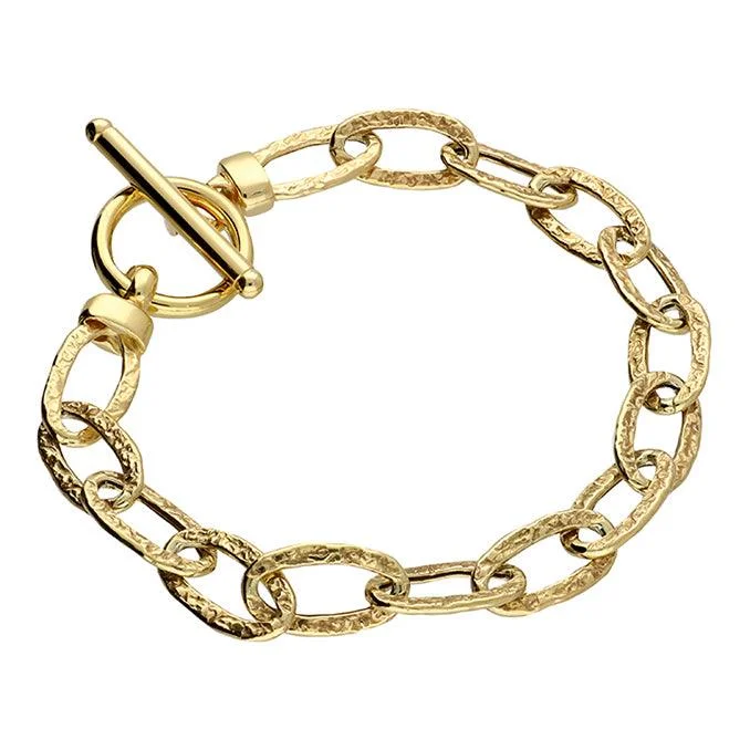 Yellow Gold T-Bar Link Bracelet