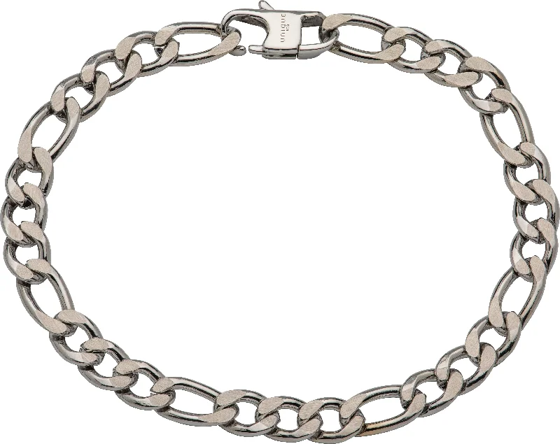 Unique & Co Stainless Steel Figaro Bracelet