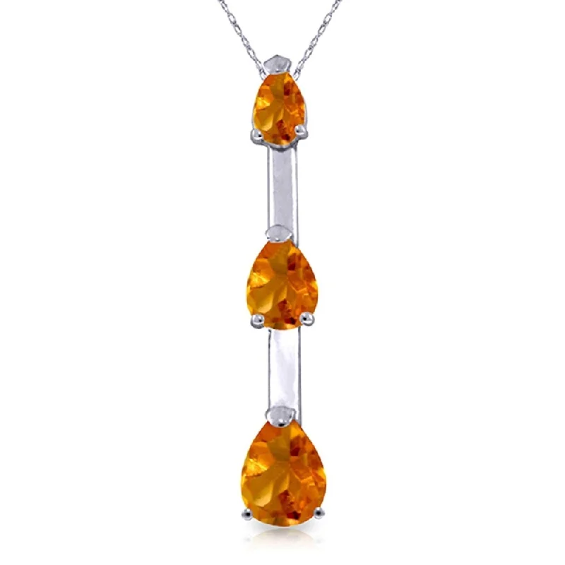 Heavy collar necklaces-1.71 Carat 14K White Gold Life and More Citrine Necklace