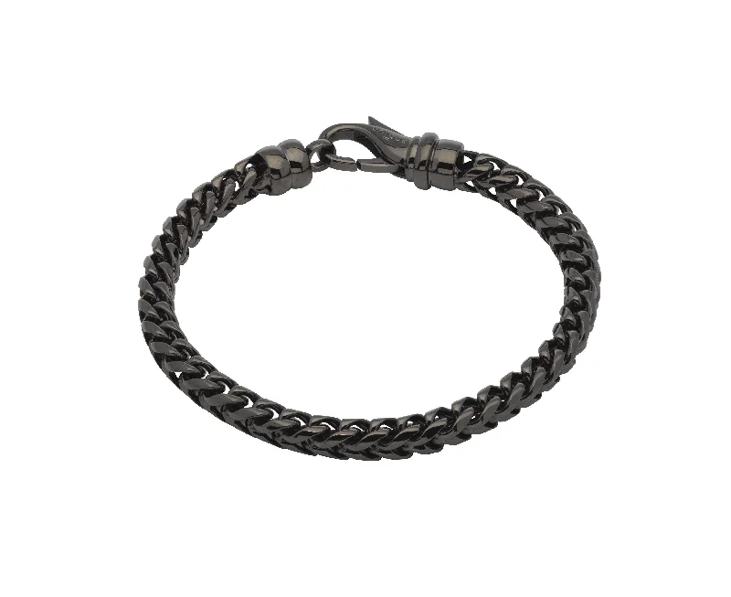 Unique & Co Gunmetal Stainless Steel Spiga Bracelet