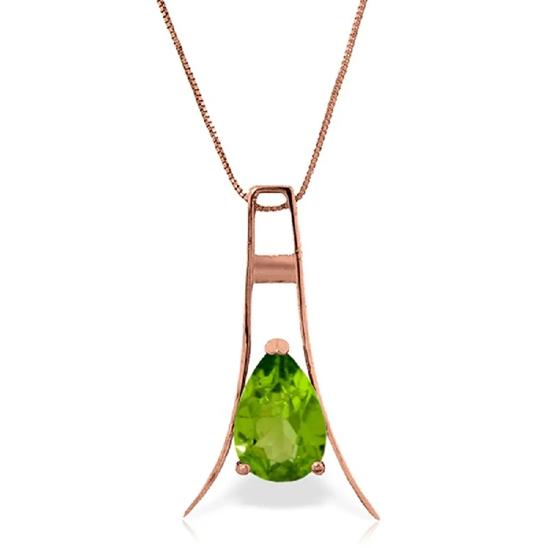 Flat knot necklaces-14K Rose Gold Peridot Necklace Jewelry Class Classic