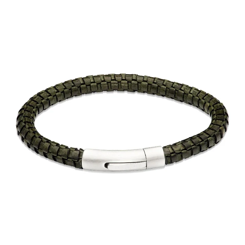 Unique & Co Dark Green Leather Bracelet