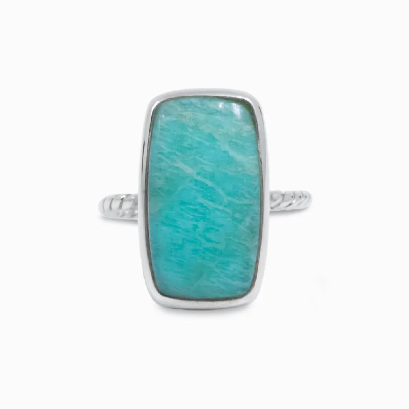 Smooth form rings-Smooth form rings-Amazonite Ring