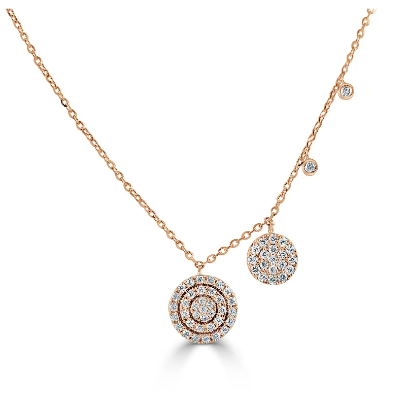 Worn bronze necklaces-Joelle Diamond Circle Necklace 14K Gold 1/3ct TDW Adjustable 16-inch -18-inch Necklace