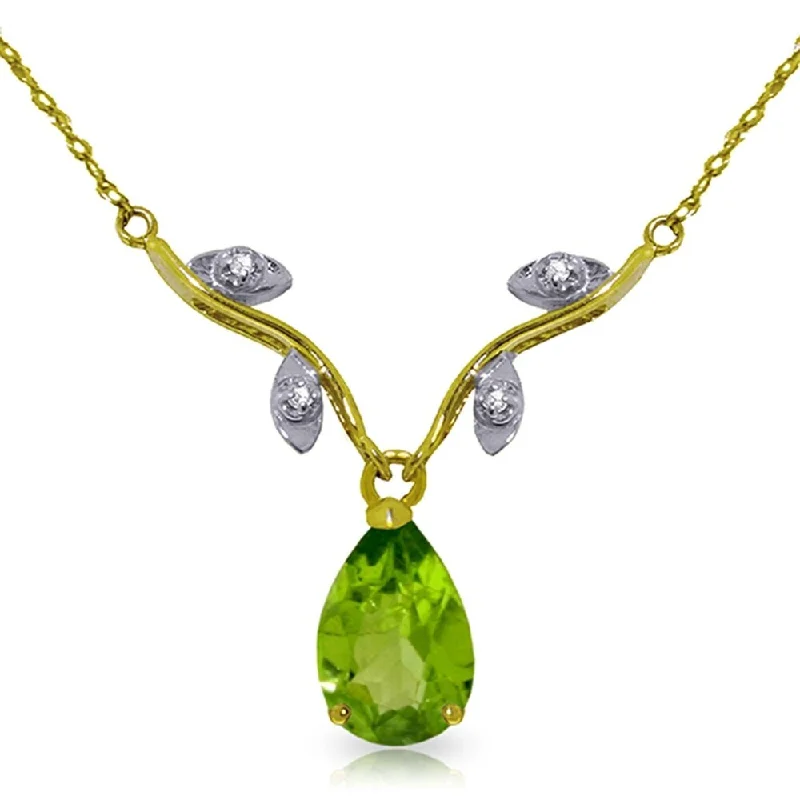 Chunky gem necklaces-1.52 Carat 14K Gold Never Such Love Peridot Necklace