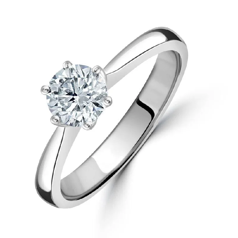 0.70ct Round Brilliant Cut Diamond Solitaire Platinum Ring