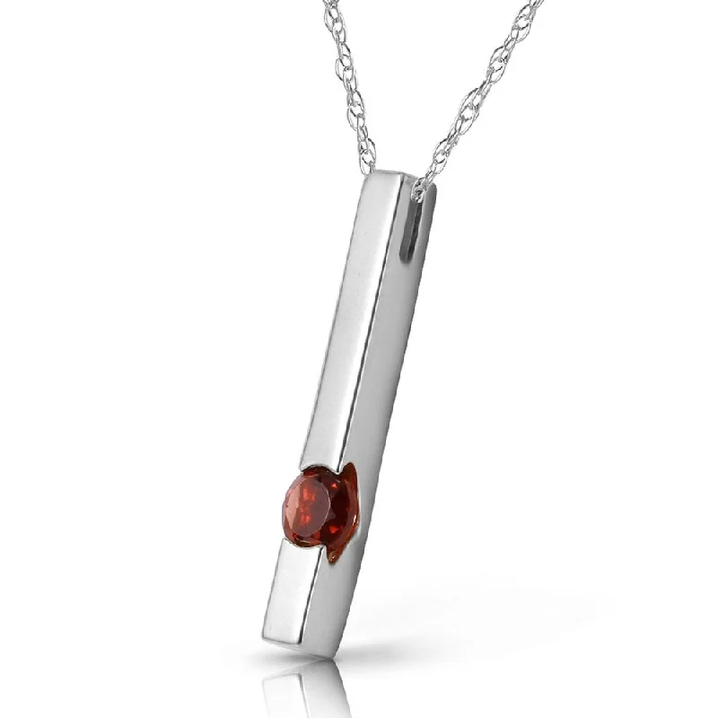 Onyx gem necklaces-0.25 Carat 14K Solid White Gold Desire Inherently Garnet Necklace