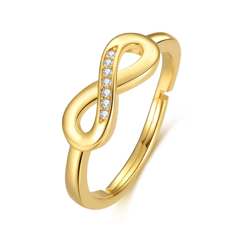 Lily rings-Lily rings-Gold Plated Infinity Ring Created with Zircondia® Crystals