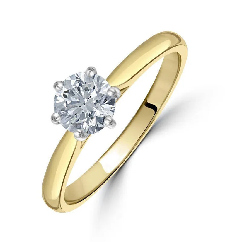 0.73ct Round Brilliant Cut Diamond Solitaire 18ct Yellow Gold Ring