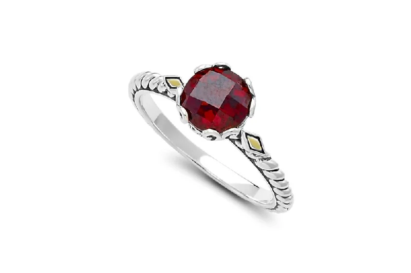 Plaited design rings-Plaited design rings-Glow Ring- Garnet