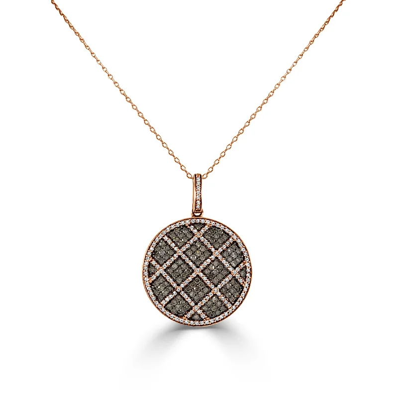 Full moon necklaces-Joelle Champaigne & White Diamond 2.08ct Necklace 14K Rose Gold on a 18-inch Chain