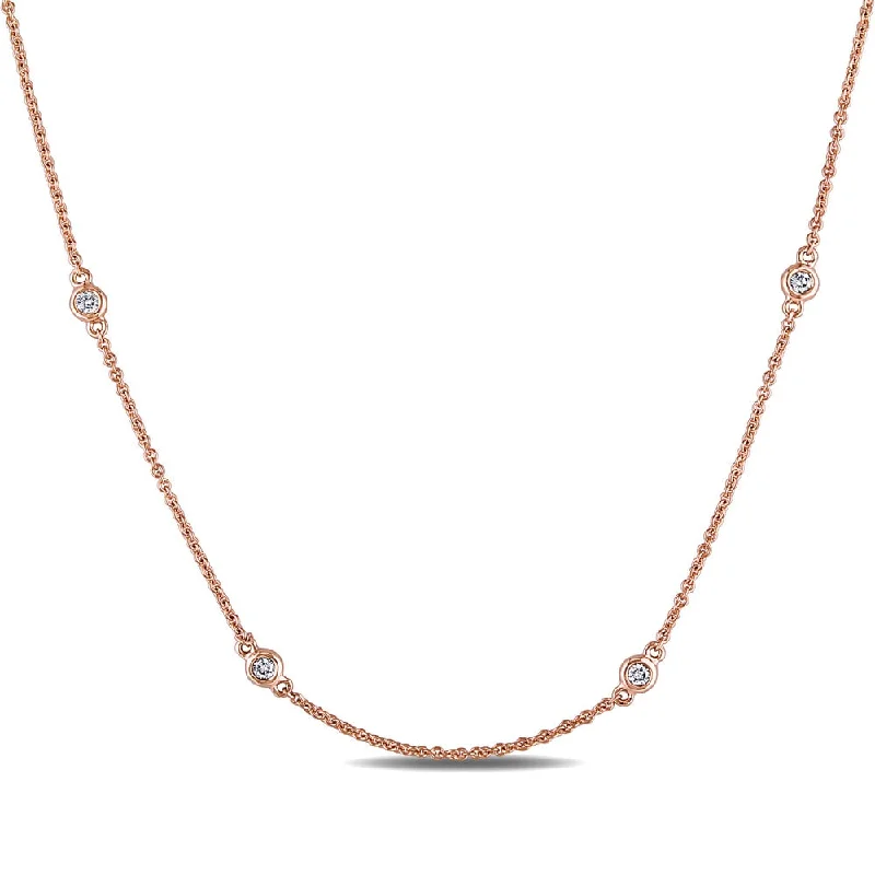 Faith charm necklaces-Miadora 14k Rose Gold 1/4ct TDW Necklace