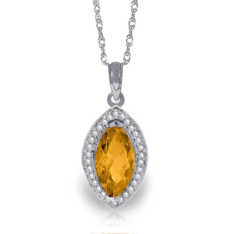 Radiant star necklaces-1.8 Carat 14K Solid Gold Hayworth Citrine Diamond Gemstone Necklace