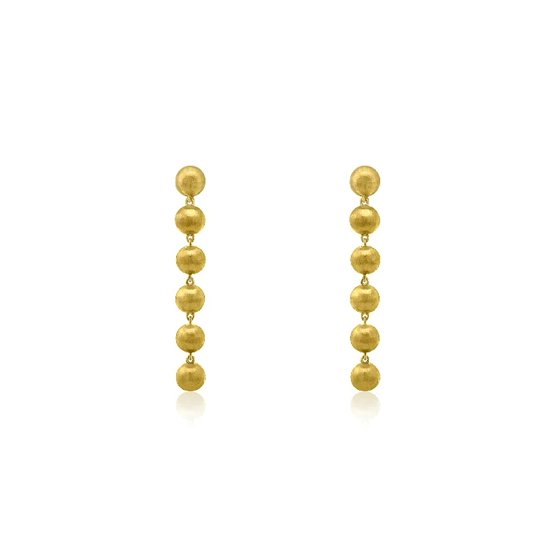 Square gem earrings-Gold Ball Dangle Earrings