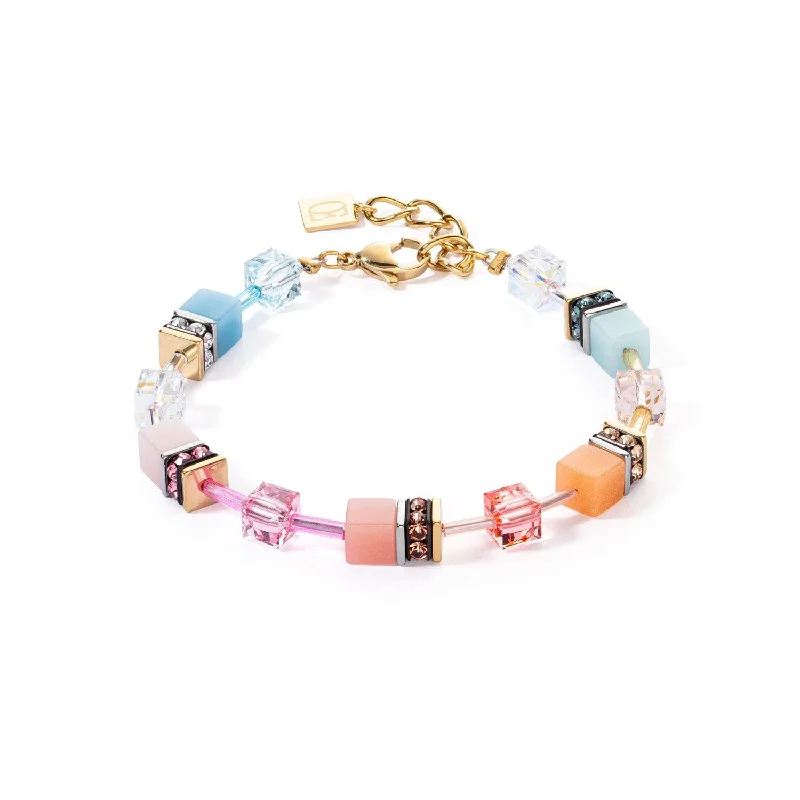 Coeur De Lion GeoCUBE® Iconic Aqua-Apricot Bracelet