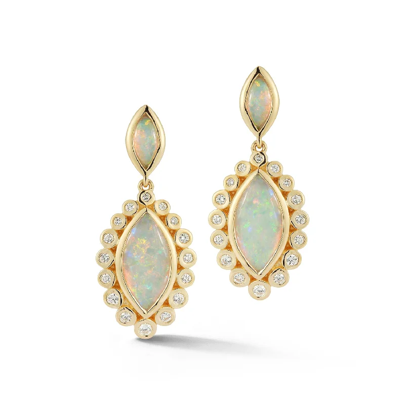 Bold cross earrings-Opal Drop Earrings