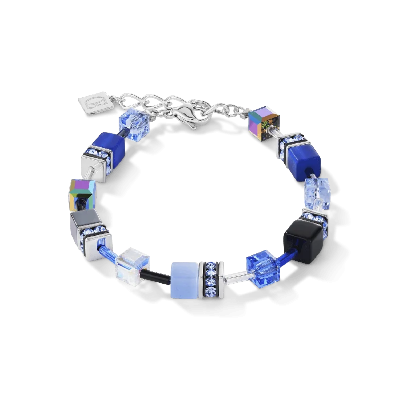 Coeur De Lion Cobalt Blue Grey Swarovski® Crystals GeoCUBE® Bracelet