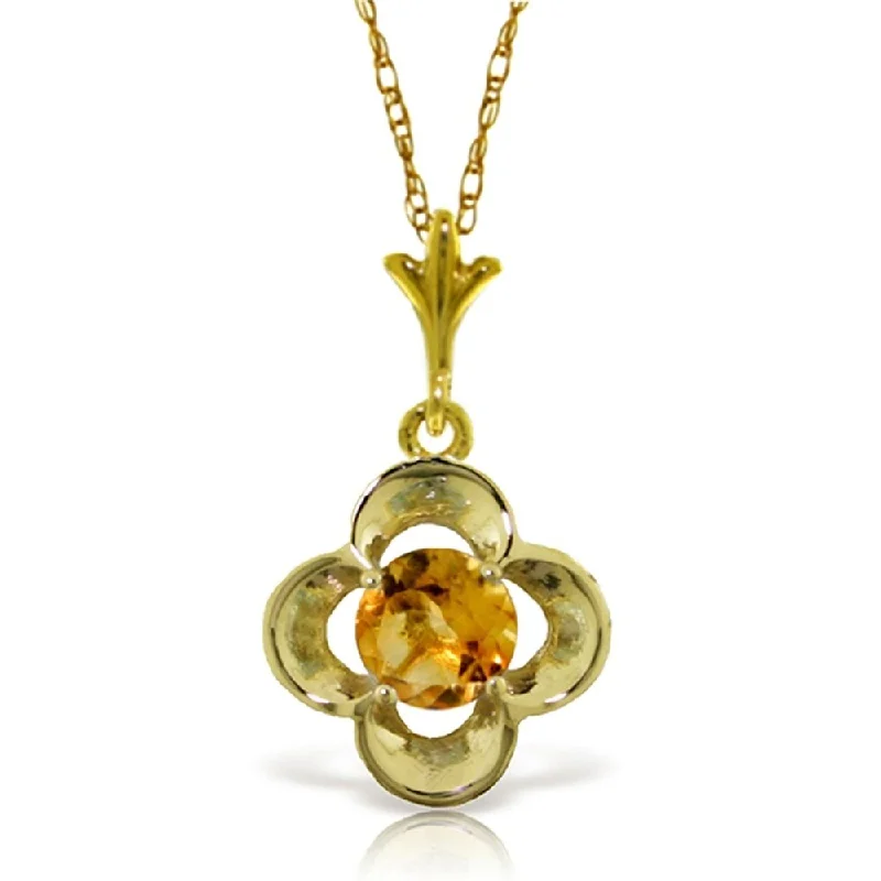 Spring clasp necklaces-0.55 Carat 14K Gold Sigh of Relief Citrine Necklace