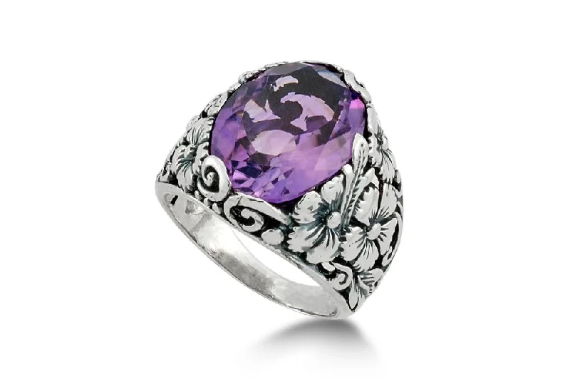 Topaz solitaire rings-Topaz solitaire rings-Empung Ring- Amethyst