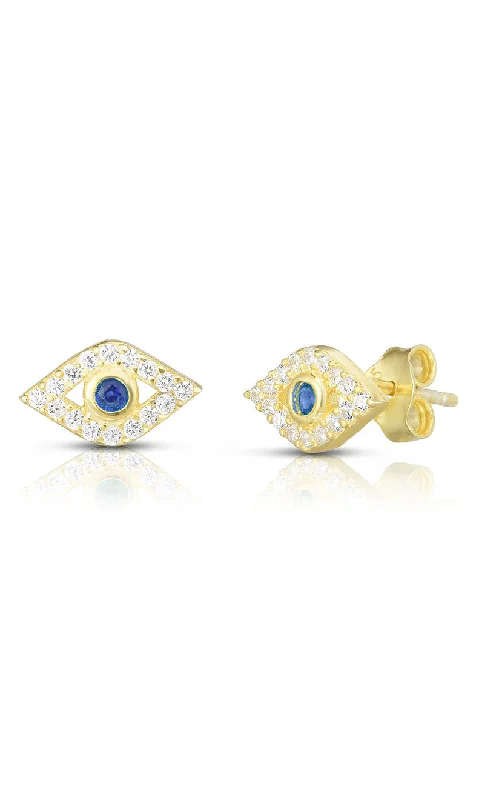 Satin gloss earrings-Evil Eye Stud Earring