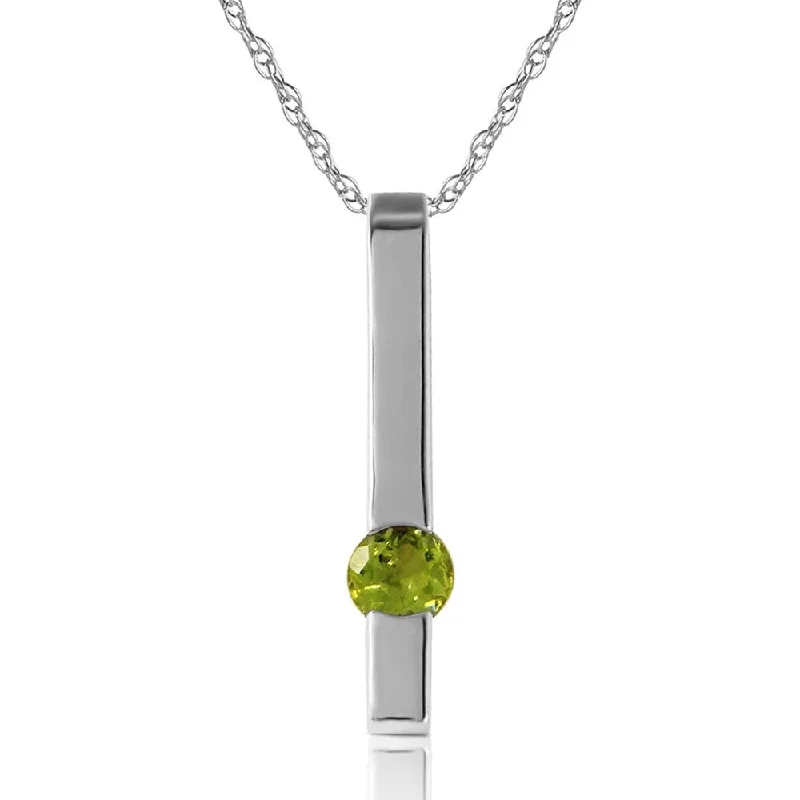 Vivid druzy necklaces-0.25 Carat 14K White Gold Listen to Yourself Peridot Necklace