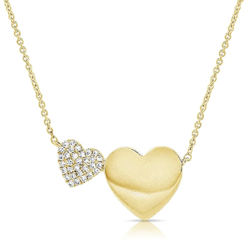 Solid link necklaces-Joelle Diamond Heart Necklace 1/10ct 14K Yellow Gold