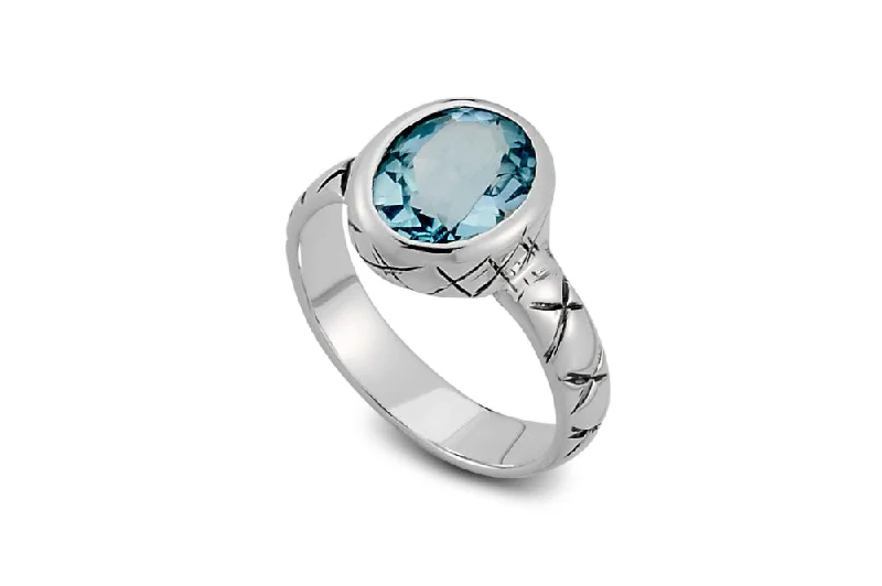 Multi-stone rings-Multi-stone rings-Salah Ring- Blue Topaz