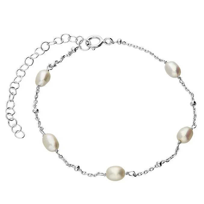 Silver Bracelet with Freshwater Pearls