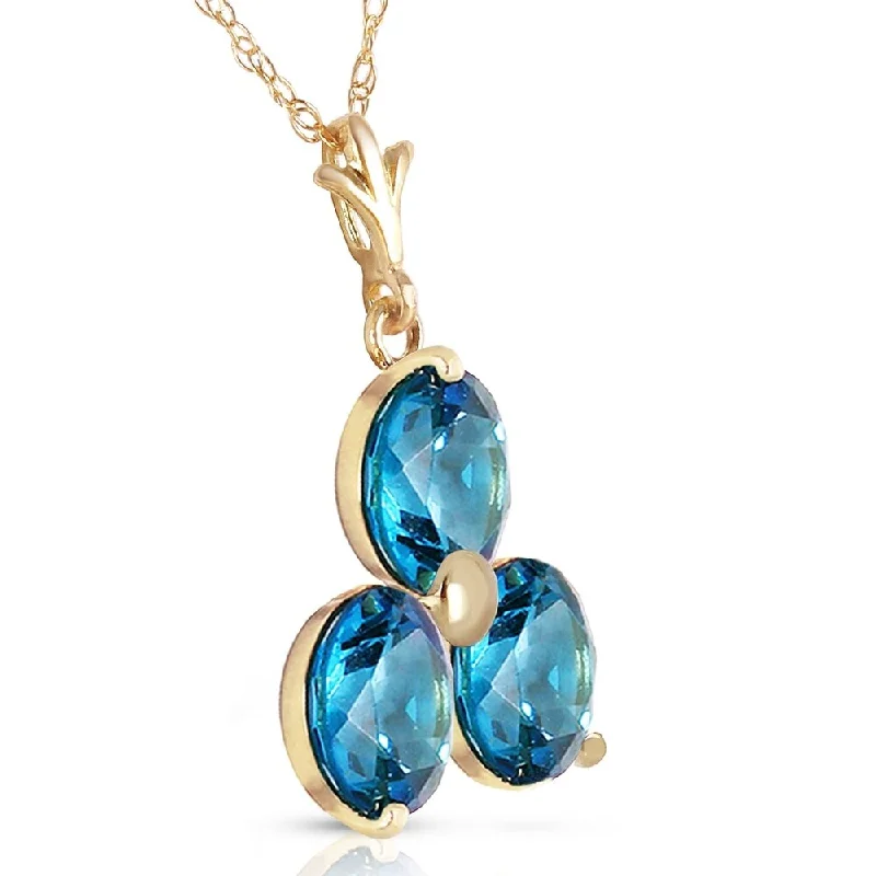 Agate stone necklaces-0.75 Carat 14K Solid Gold All That Jazz Blue Topaz Necklace