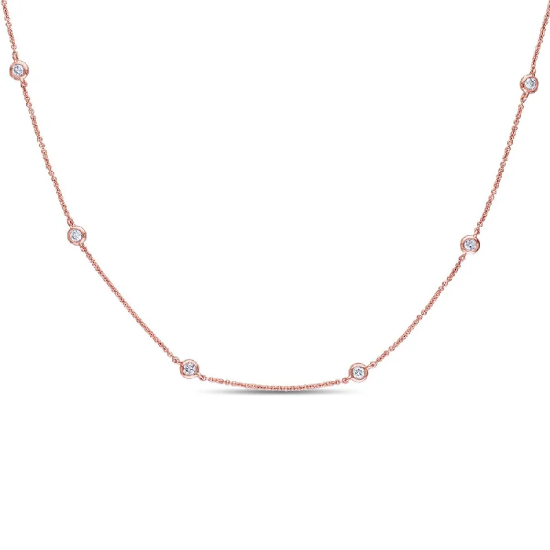 High pendant necklaces-Miadora 14k Rose Gold 3/4ct TDW Necklace