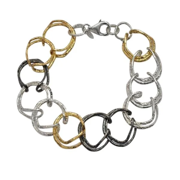 Organic Three Colour Circles Bracelet