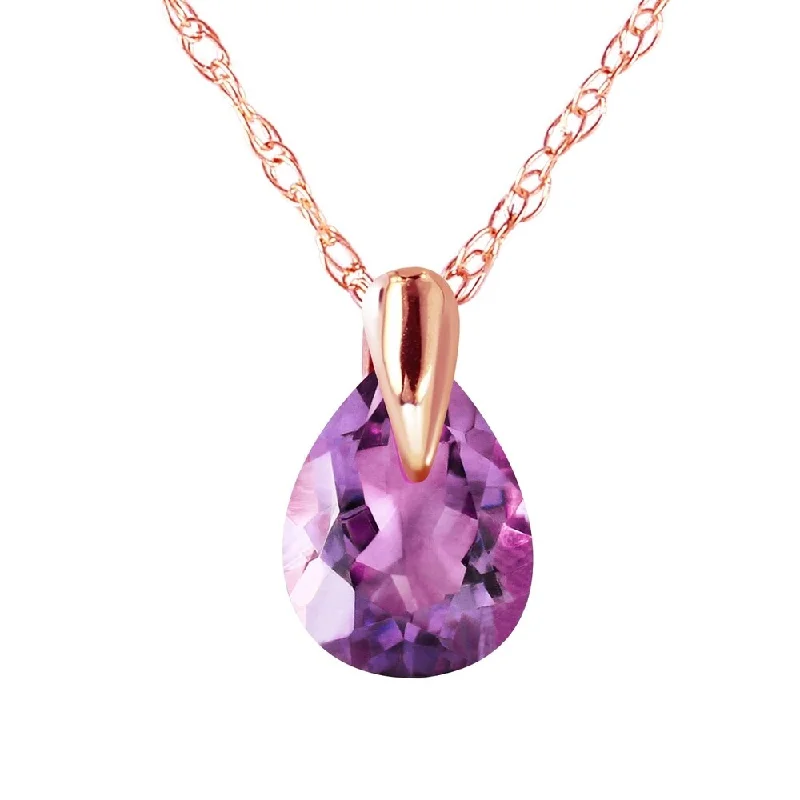 Pure crystal necklaces-0.68 Carat 14K Rose Gold Enduring Amethyst Necklace