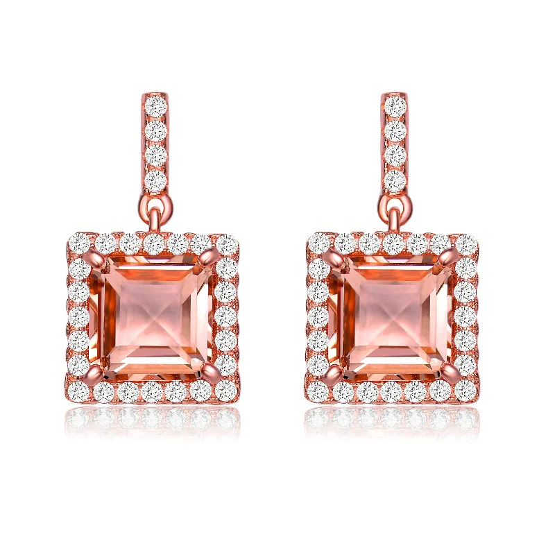 Light drop earrings-Sylvie Square Champagne Earrings