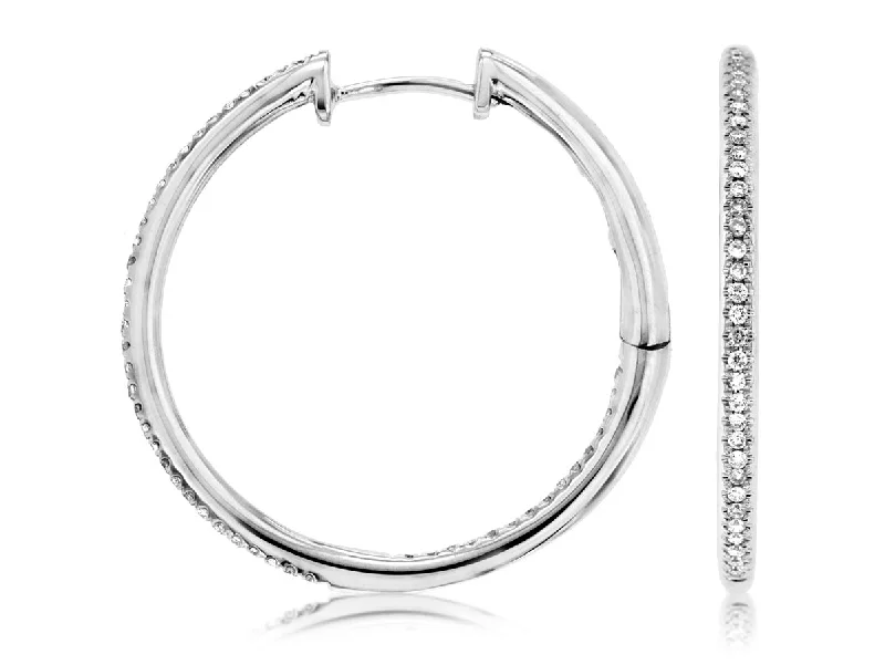 Bold cross earrings-25mm Diamond In & Out Hoop Earrings