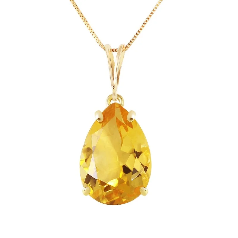 Jazz age necklaces-5 CTW 14K Solid Gold Only You Citrine Necklace