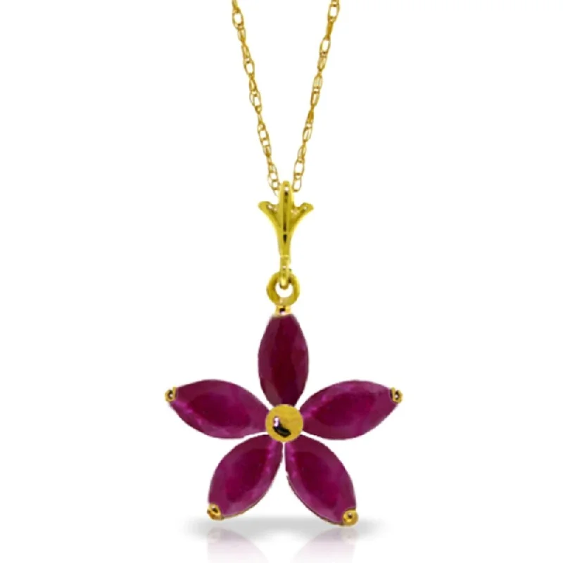 Cool wood necklaces-1.4 CTW 14K Solid Gold Festival Of Hope Ruby Necklace