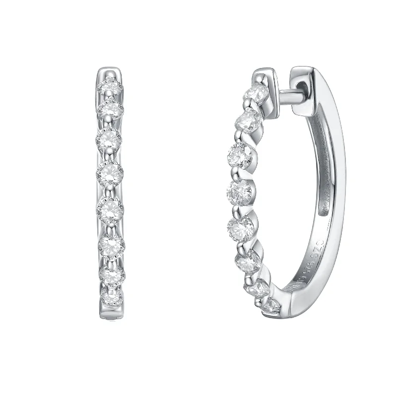 Large hoop earrings-Cléo Lab Created Moissanite Huggie Hoop Earrings