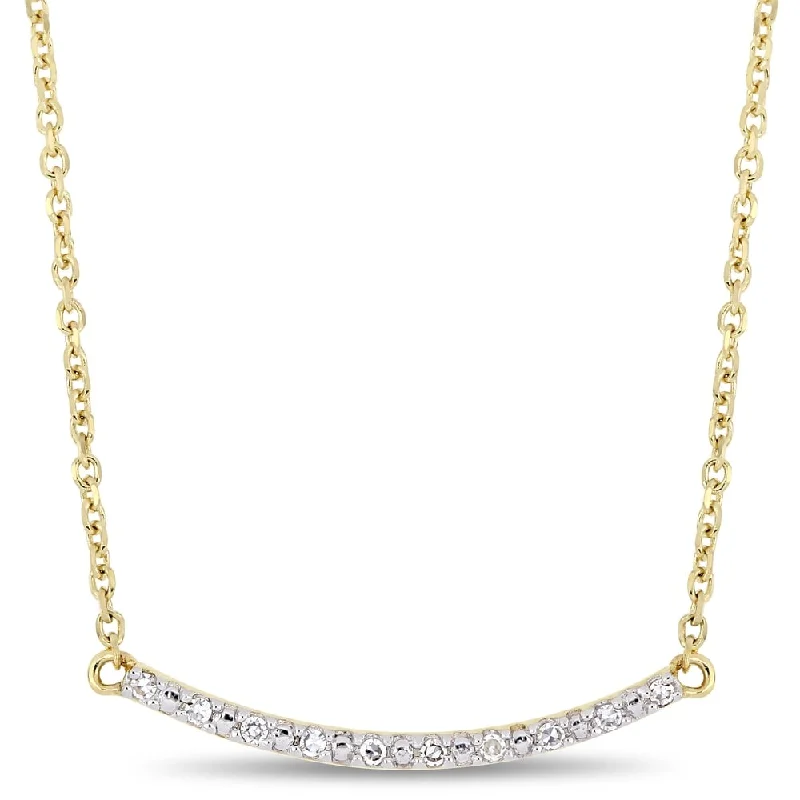 Bold bar necklaces-Miadora 10k Yellow Gold Diamond Accent Stationed Bar Necklace