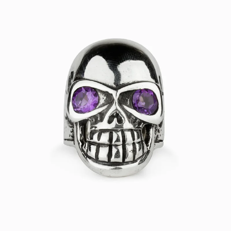 Spirit eye rings-Spirit eye rings-Amethyst Skull Ring