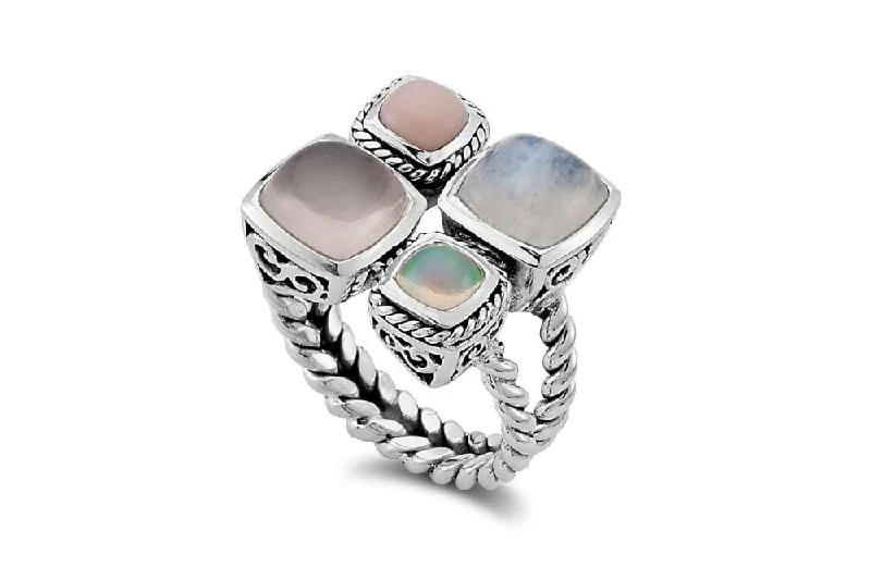 Sleek band rings-Sleek band rings-Cabu Ring- Opal