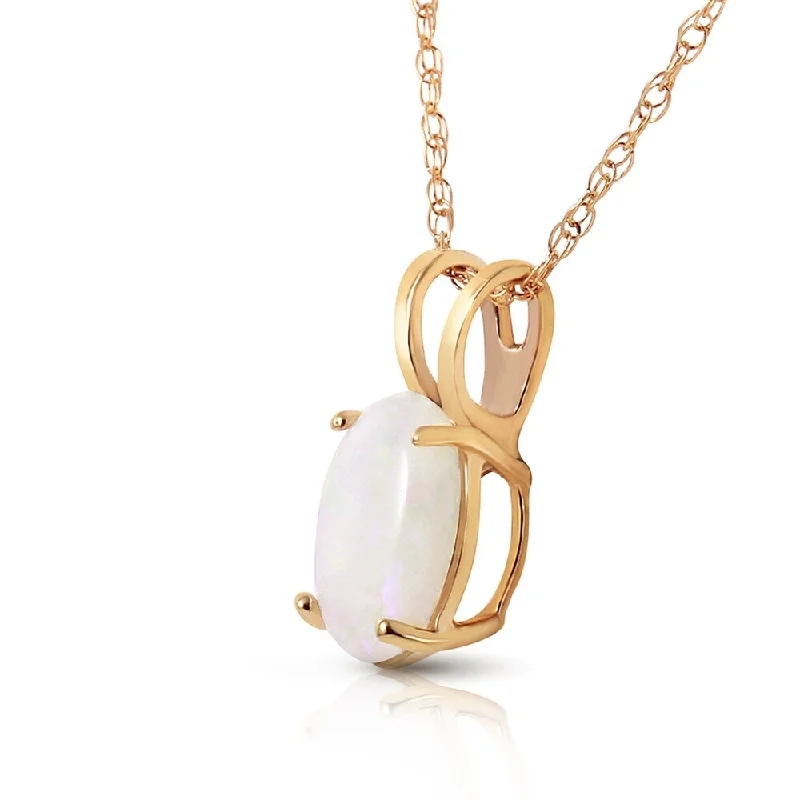 Layered link necklaces-0.45 Carat 14K Solid Gold Floating in Clowds Opal Necklace