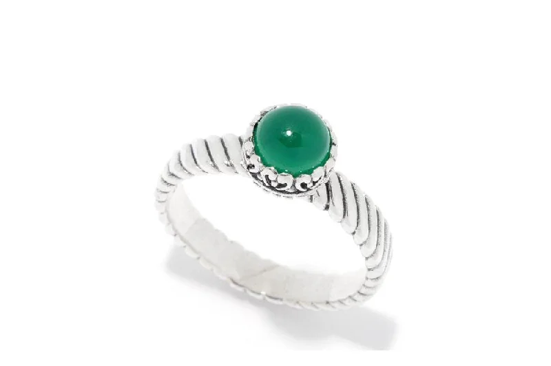 Emerald cut rings-Emerald cut rings-Comet Ring- Green Onyx