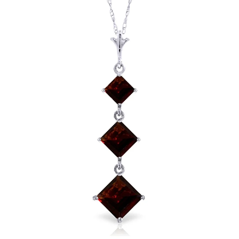 Retro charm necklaces-2.4 Carat 14K White Gold Something New Garnet Necklace