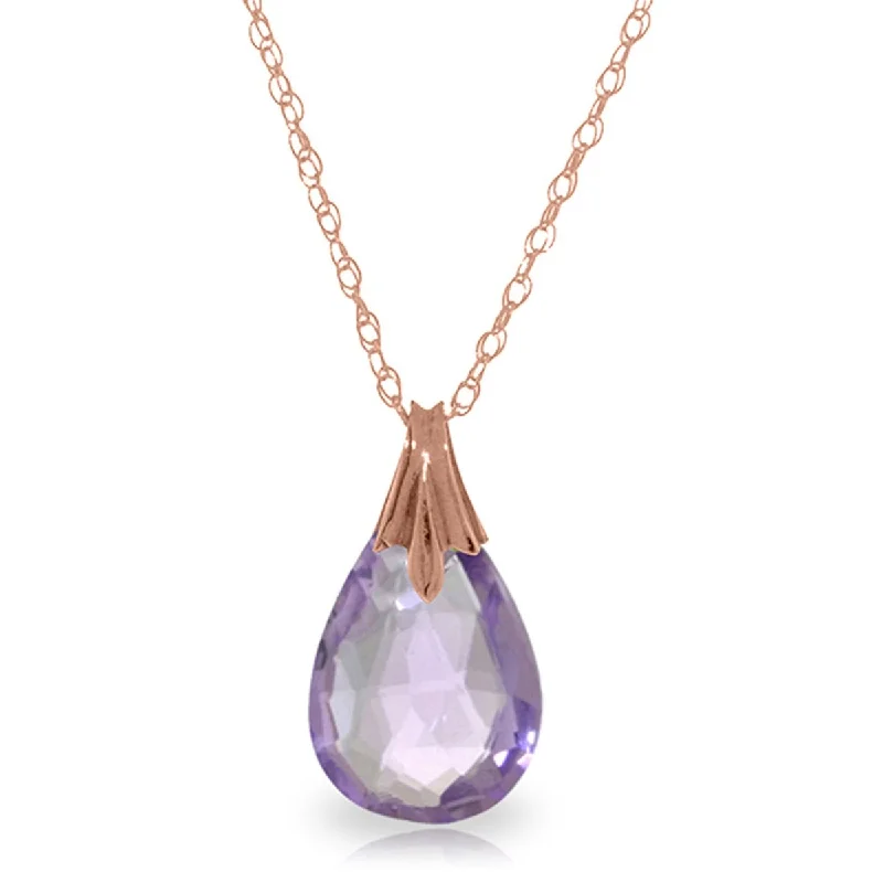 Solid pearl necklaces-3 Carat 14K Solid Gold Strive To Be Natural Amethyst Necklace