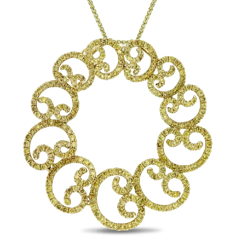 Ruby gem necklaces-Miadora Signature Collection 18k Yellow Gold 1 3/4ct TDW Diamond Necklace