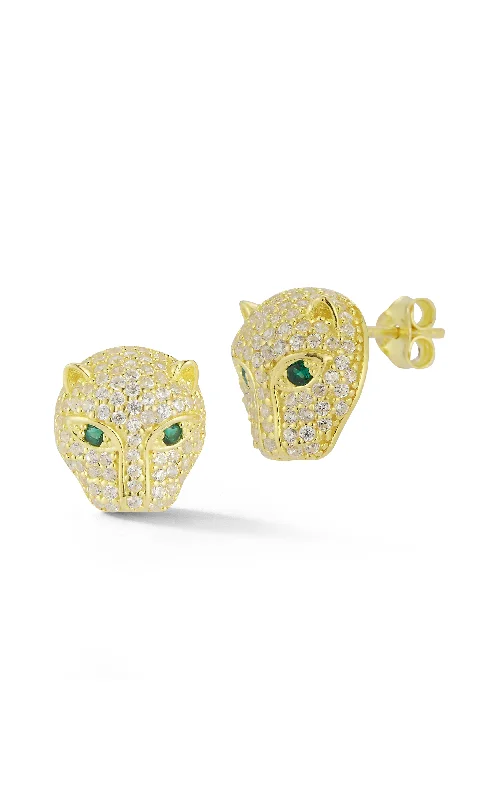 Topaz stone earrings-Pavé Pather Stud Earring