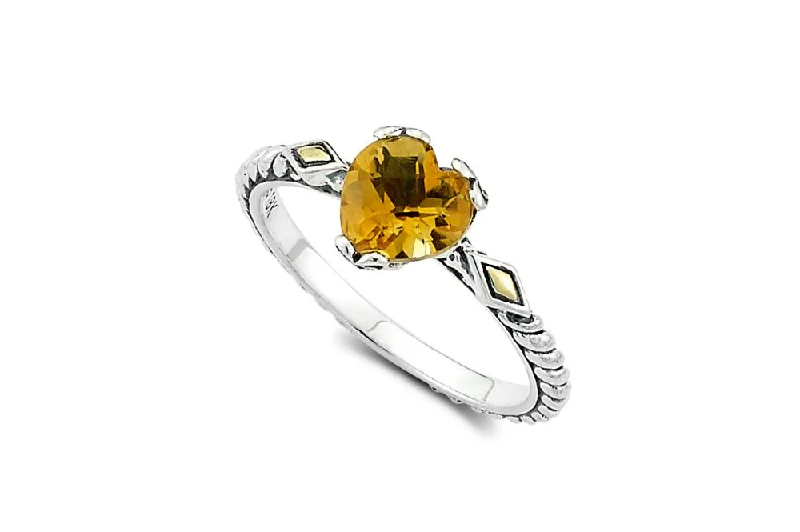 Stellar gem rings-Stellar gem rings-Glow Heart Ring- Citrine