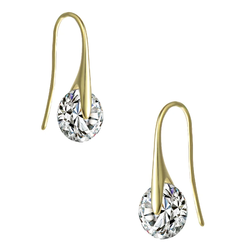 Silk cord earrings-Marguerite Boomerang Moissanite  Earrings